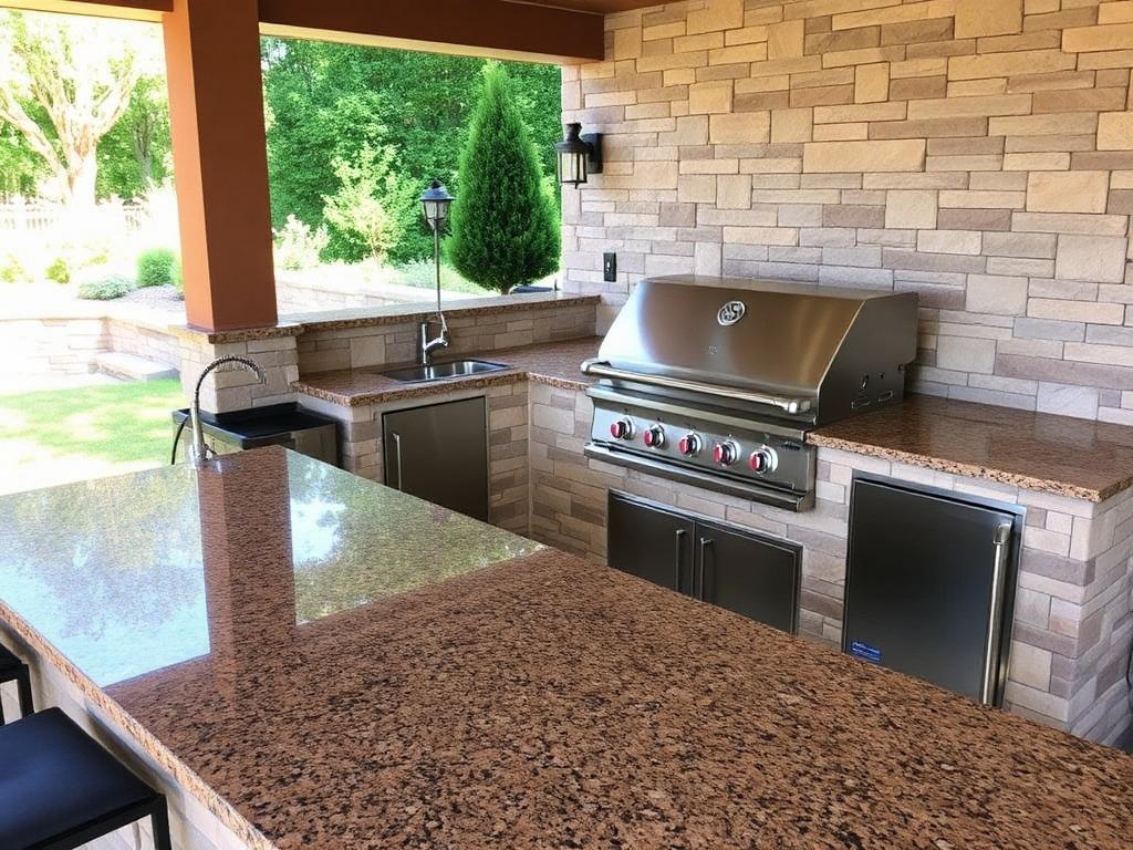 مطبخ خارجي مع شواية