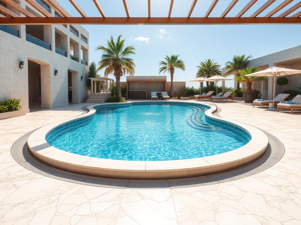 محيط مسبح رخامي