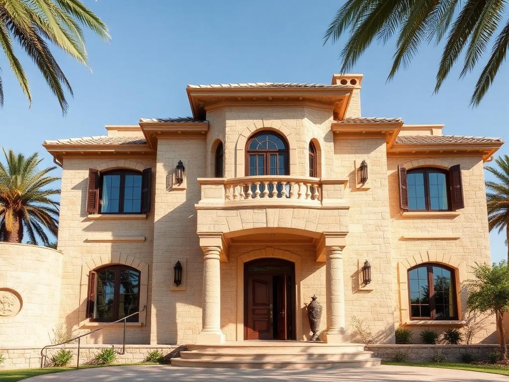 واجهة فيلا بالحجر الطبيعي